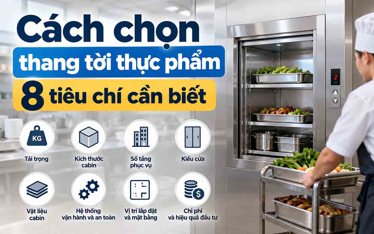 Cách chọn thang tời thực phẩm